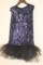 Платье с пайетками и пышной черной юбкой, цв.темно синий, р. 128-158