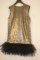 Платье с пайетками и пышной черной юбкой, цв.золотой, р. 128-158