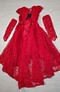 Платье со шлейфом, гипюр, цв.красный, 116, 122, 128, 134, 140