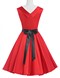 Платье в стиле 50-60-х в Атласное цвет: Красный, M, L, XL.