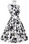 Платье стиляги, Черно-белые цветы, р.S