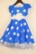 Детское платье ретро в крупный горох, цвет.голубой , р.104-110,110-116,122-128