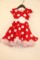 Детское платье ретро в крупный горох, цвет.красный , р.104-110