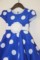 Детское платье ретро в крупный горох, цвет.синий , р.104-128