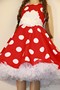Платье стиляги , цвет.красный в белый горох, р.122-146
