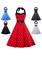 Платье стиляги, красное в черный горох, р.XS, S, M, L