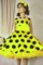 Платье стиляги в горошек из тафты, цв.желтый с желтым подъюбником. р. 128, 134, 140, 146
