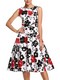 Платье в стиле 50-60-х цв. Белый  " Красные Розы", р.S,M,L,XL,XXL.