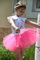 Пышная юбка из фатина для девочки, 6 слоев, ярко розовая.
