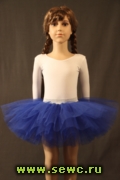 Пышная юбка из фатина для девочки, 6 слоев, синяя, дл. 25-39 см.