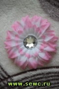 Цветок Пион, диаметр 9-10 см., бело-розовый.
