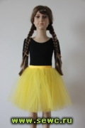 Пышная юбка из фатина для девочки, 4 слоя, желтая, дл. 35 см. (в наличии)