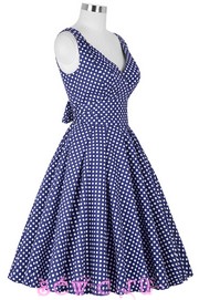 Платье в стиле ретро в горошек, цв.темно-синий, р.XS
