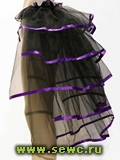 Шлейф черный с фиолетовой лентой.