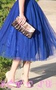 Пышная юбка из фатина. Цвет: Синий. Длина 65-75 см.