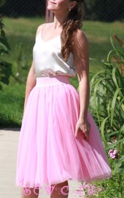 Пышная юбка из фатина. Цвет: Розовая. Длина 65-75 см.