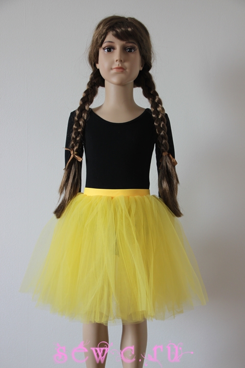 Пышная юбка из фатина для девочки, 4 слоя, желтая, дл. 35 см. (в наличии)  :: Интернет-магазин женской одежды www.sewc.ru