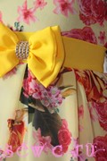 Платье детское ретро "Цветочный принт", цв. Желтый, р.98-110