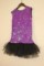 Платье с пайетками и пышной черной юбкой, цв.фиолетовый, р. 128-158