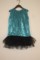 Платье с пайетками и пышной черной юбкой, цв.голубой, р. 128-158