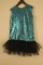 Платье с пайетками и пышной черной юбкой, цв.голубой, р. 128-158