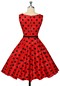 Платье стиляги красное в черный крупный горох, р.XS,S,M,L,XL
