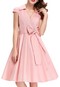 Платье-рубашка ретро, цв. Розовый