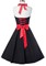 Платье стиляги, черное с красной окантовкой, р.XS, S, M, L