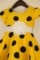 Детское платье ретро в крупный горох, цвет.желтый, р.104-110