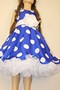 Платье стиляги , цвет.голубой в белый горох, р.134,140,146