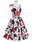 Платье, рукав бабочка, черно-красные цветы, р. M,L,XL,XXL