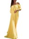 Платье открытые плечи, цв. Желтый, р. 42-48 (пляжная полупрозрачная модель)