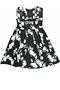 Платье с юбкой колокол, цв. белый с черным рисунком, р. 40-44.