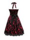 Платье на лямках в стиле 50-60-х  цв. Черный "Розы", р. М, L.