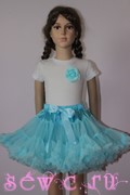 Пышная юбка американка Pettiskirt голубая, 4-6 лет.