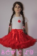 Пышная юбка американка Pettiskirt стандарт, красная, 4-6,6-8+100 р.,8-10+250 р.