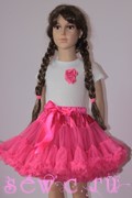 Пышная юбка американка Pettiskirt малиновая, 4-6, 6-8 лет.