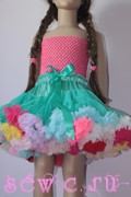 Юбка пышная Pettiskirt "Радуга", цв. Мятный, 2-3 года.