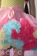 Юбка пышная Pettiskirt "Радуга", цв. Розовый, 2-3 года.