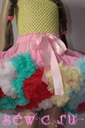 Юбка пышная Pettiskirt "Радуга", цв. Розовый, 2-3 года.