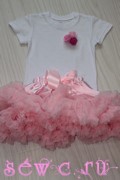 Комплект юбка американка+ футболка Pettiskirt розовая, 1-2 года.