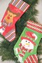 Новогодний носок для подарков, дл.35 см. 1 шт. (Снеговик, Олень)