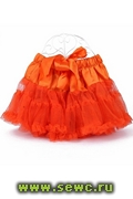 Юбка из сетки "Американка". Цвет: оранжевый, 5-8 лет.