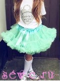 Пышная юбка американка Pettiskirt мятная, 3-5, 6-8 лет.