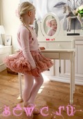 Юбка американка Pettiskirt, премиум, персиковая, 4-6, 6-8 лет.