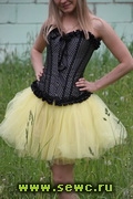 Пышная юбка из фатина, цвет лимонный, длина 45-50 см.
