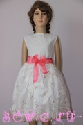 Платье из органзы на хлопковой основе. Цвет: белый, розовый
