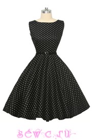 Платье стиляги черное в мелкий горошек, р.XS,S,M,L,XL