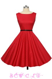 Платье стиляги красное в мелкий горошек, р.XS,S,M,L,XL