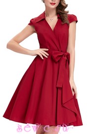 Платье-рубашка ретро, цв.Красный